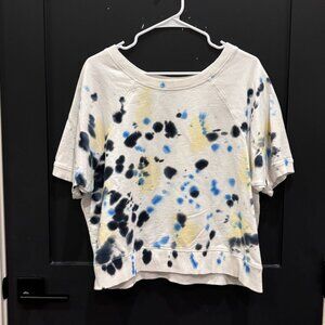 Mono B Tie Dye Short Sleeve Cropped Shirt L